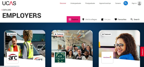 Employer profiles on UCAS